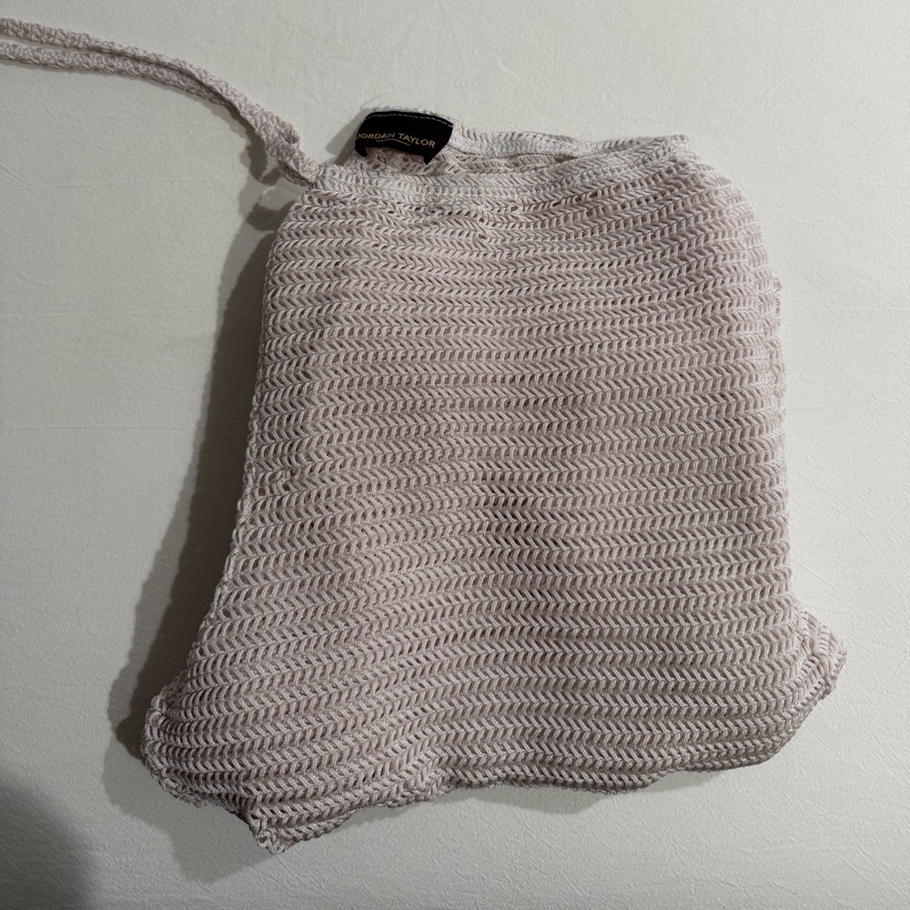 White knit beach pants